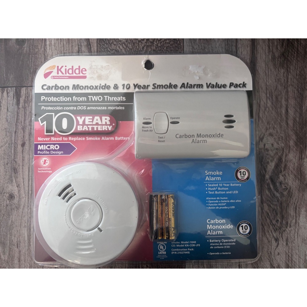 Kidde Carbon Monoxide & Smoke Detector‎ Alarm 10 Year Battery Sealed Protection